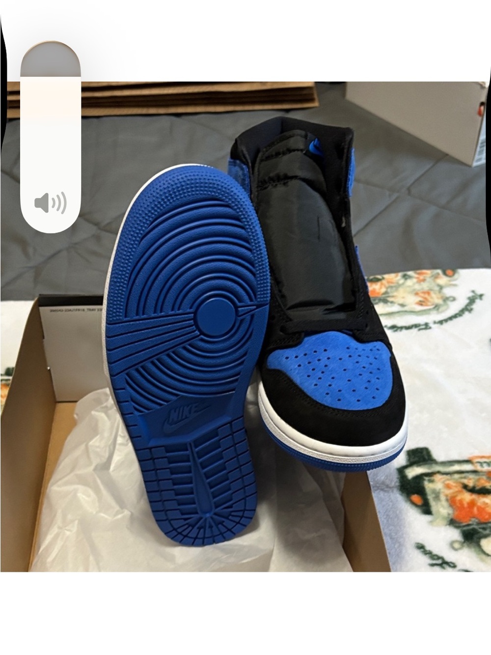 Nike High-Top Sneakers in Black and Royal Blue - Picture 5 of 6